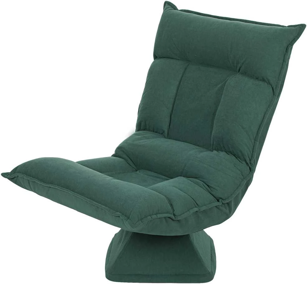 HOMCOM grindų kėdė 360° besisukanti, su 5 padėčių reguliuojamu atlošu, sulankstoma grindų sofa, meditacijos kėdė, paminkštinta „Lazy“ sofa svetainei, žaidimams ir skaitymui, žalia