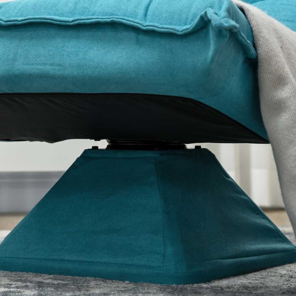 HOMCOM grindų kėdė, reguliuojama grindų sofa, besisukanti, meditacijos kėdė, poilsio kėdė, „Lazy“ sofa, svetainei, biurui, mėlyna