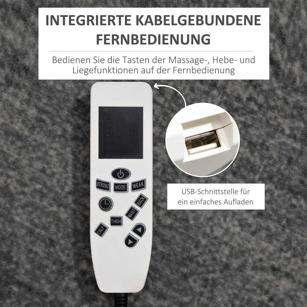 Homcom Fotelis reglaineris su atsistojimo funkcija, TV fotelis su USB jungtimi iki 150 kg