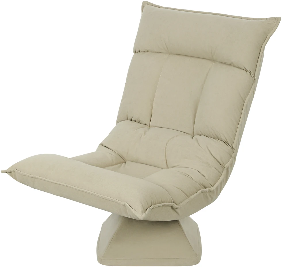 HOMCOM grindinis krėslas, 360° besisukantis, 5 padėčių reguliuojamas atlošas, sulankstoma grindų sofa, paminkštintas meditacijos krėslas, „Lazy Sofa“ svetainei, žaidimams ir skaitymui, smėlio spalvos
