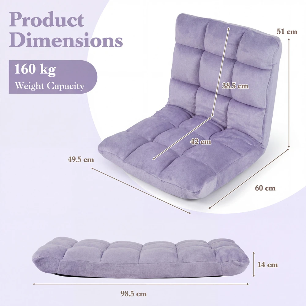 Grindų kėdė šviesiai violetinė