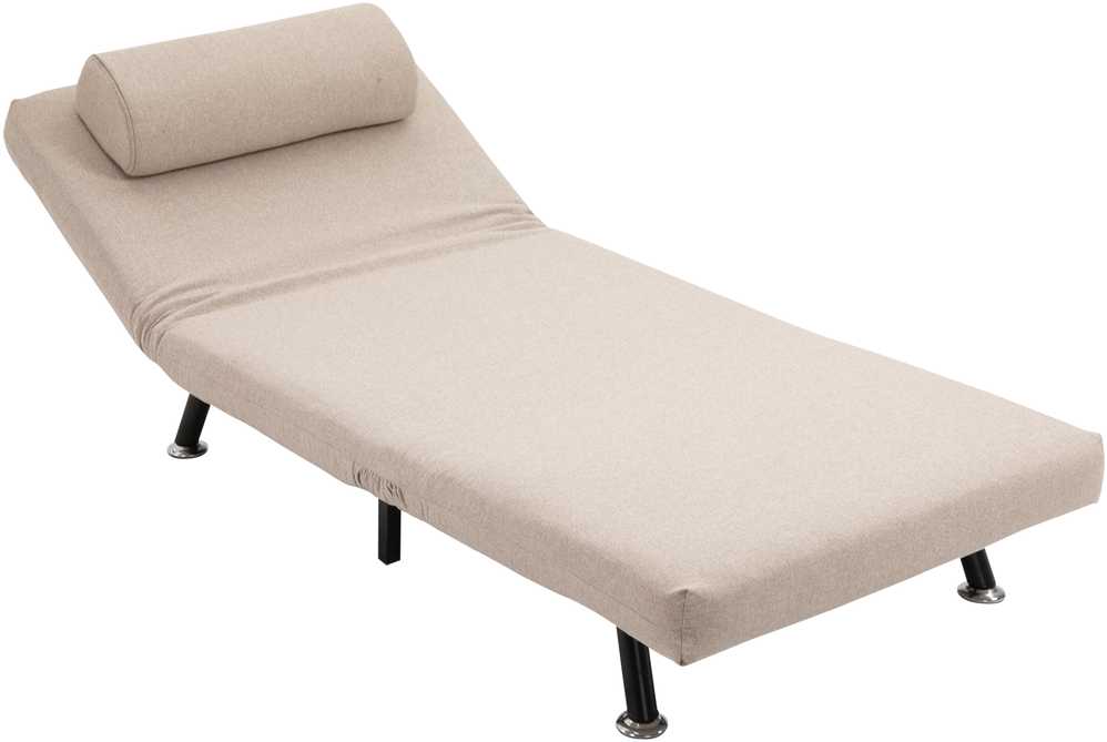 HOMCOM miegamasis fotelis, transformuojamas fotelis-lova, su pagalve, linų imitacijos audinys, reguliuojama nugaros atrama, apkrova iki 150 kg, svetainei, smėlio spalvos