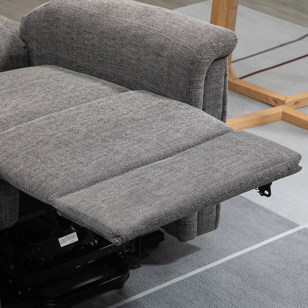 HOMCOM elektrinis pakeliamas krėslas televizijos krėslas poilsio krėslas su gulėjimo funkcija senjorų fotelis su nuotolinio valdymo pultu iki 170 kg pilkas 89x96x108 cm