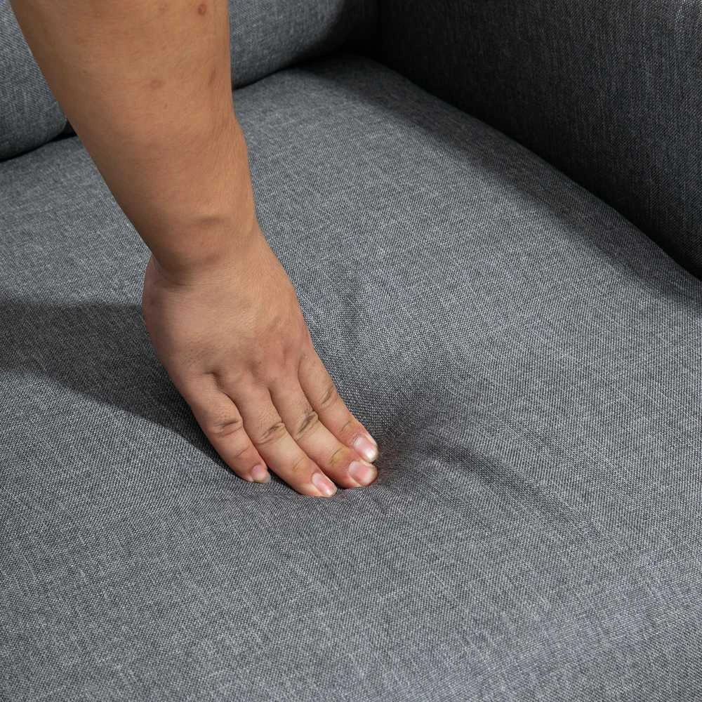 HOMCOM poilsio krėslas, fotelis su atlošimo funkcija, TV krėslas su lino imitacija, paminkštintas krėslas su kišeninėmis spyruoklėmis, atlaiko iki 150 kg, pilkas