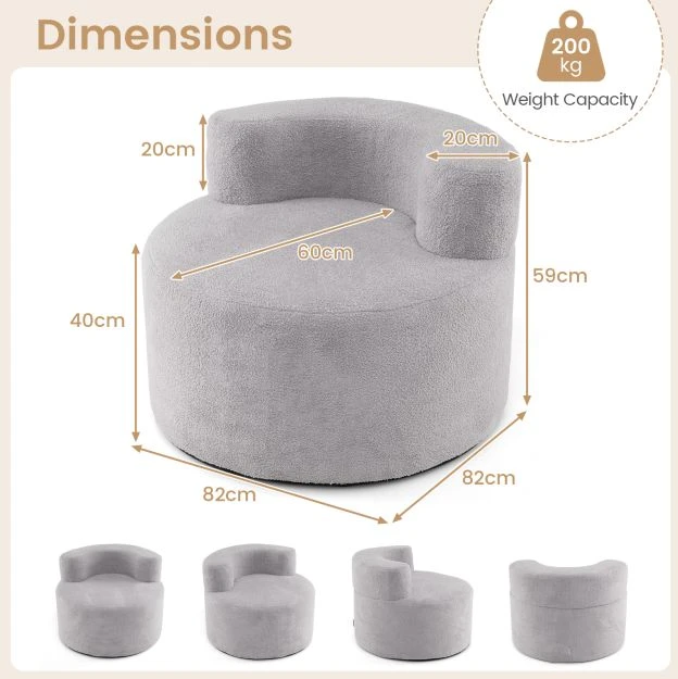 Fotelis Pufas 82 x 82 x 59 cm