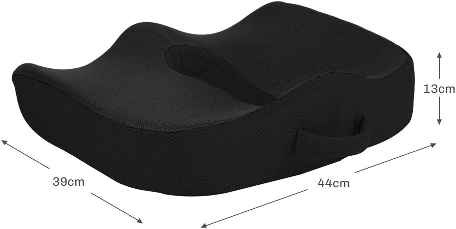 HOMCOM ortopedinė sėdynės pagalvėlė, ergonomiška pagalvėlė biuro kėdei, automobiliui ir kt., atminties putų pagalvėlė uodegikauliui, sėdimojo nervo, hemorojaus ir nugaros skausmo malšinimui, juoda