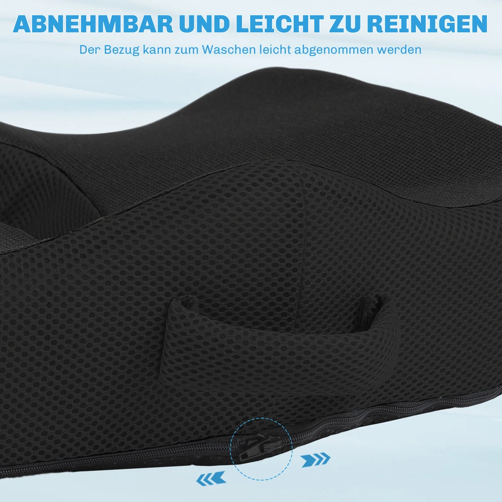 HOMCOM ortopedinė sėdynės pagalvėlė, ergonomiška pagalvėlė biuro kėdei, automobiliui ir kt., atminties putų pagalvėlė uodegikauliui, sėdimojo nervo, hemorojaus ir nugaros skausmo malšinimui, juoda