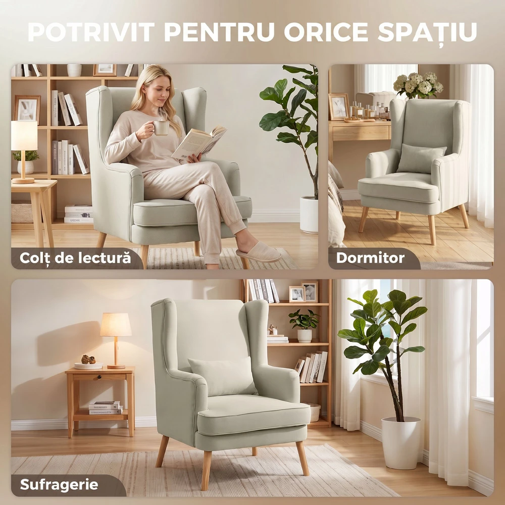 Fotelis smėlio spalvos