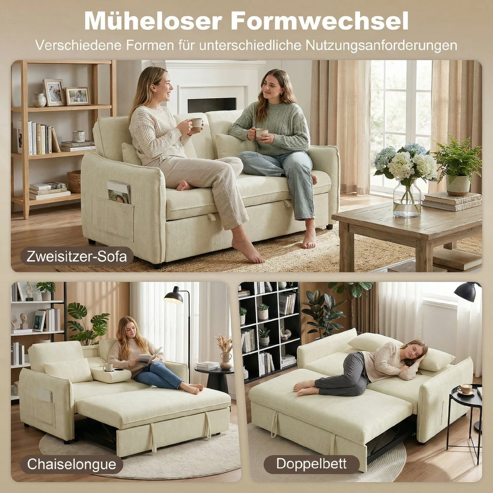 Fotelis Sofa-lova smėlio/juoda