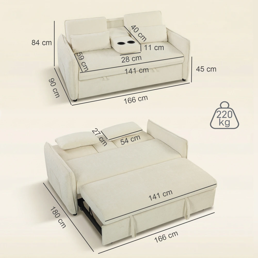 Fotelis Sofa-lova smėlio/juoda