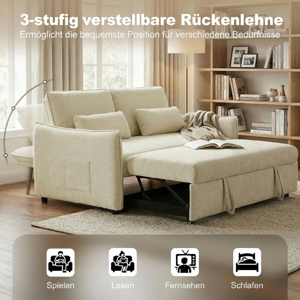 Fotelis Sofa-lova smėlio/juoda