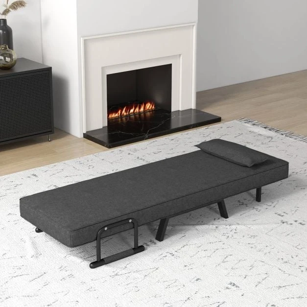 Fotelis Sofa-lova tamsiai pilka