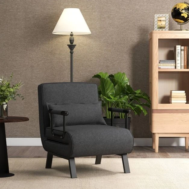 Fotelis Sofa-lova tamsiai pilka
