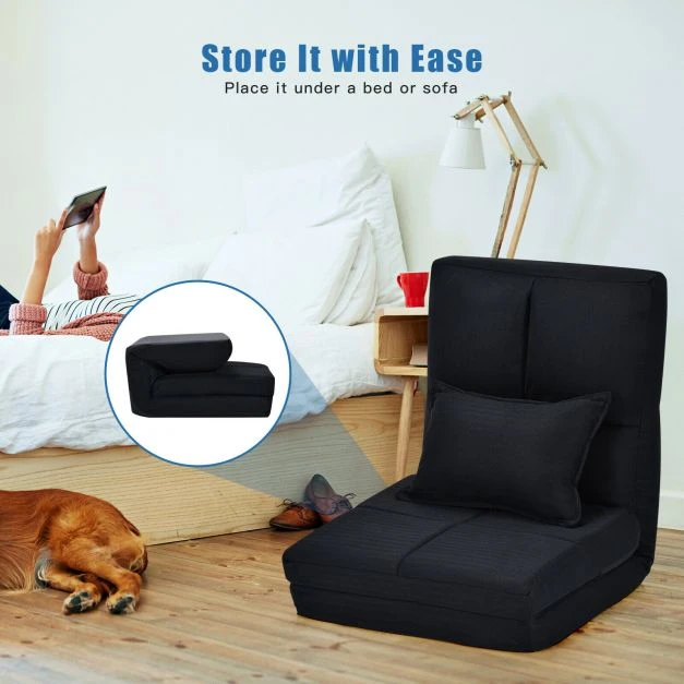 Sulankstoma sofa-lova juoda