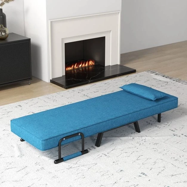 Fotelis Sulankstoma sofa-lova mėlyna