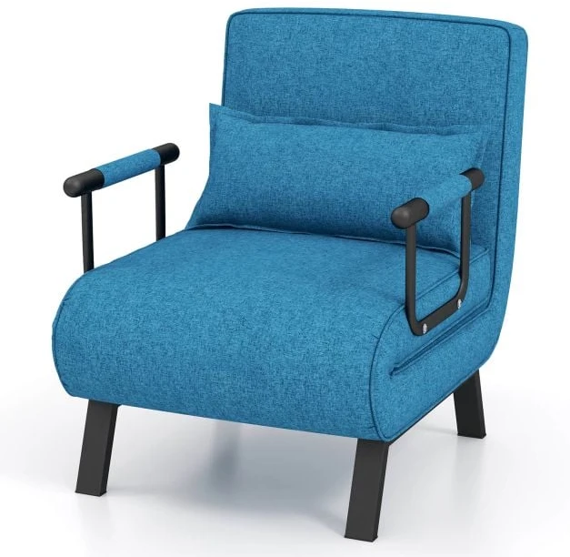 Fotelis Sulankstoma sofa-lova mėlyna