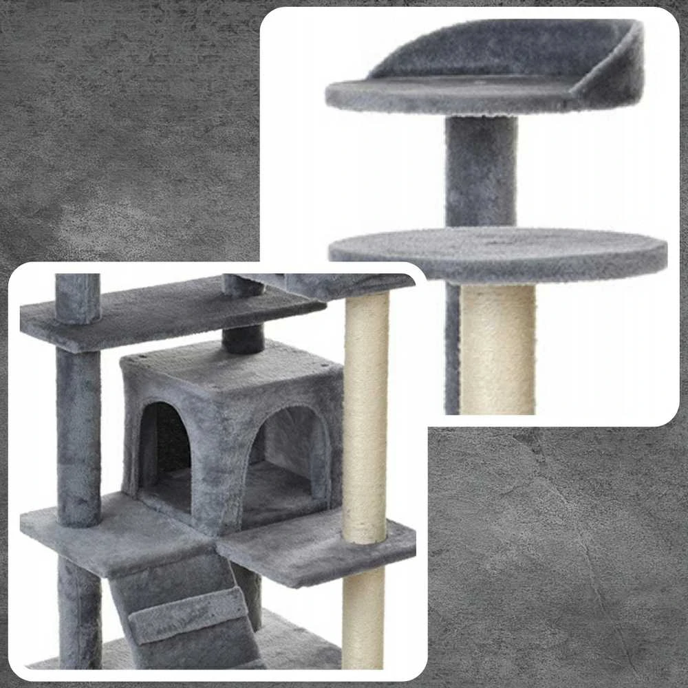 Funfit Homeoffice Kačių draskyklė Funfit, 7 lygiai, 131 cm, pilka