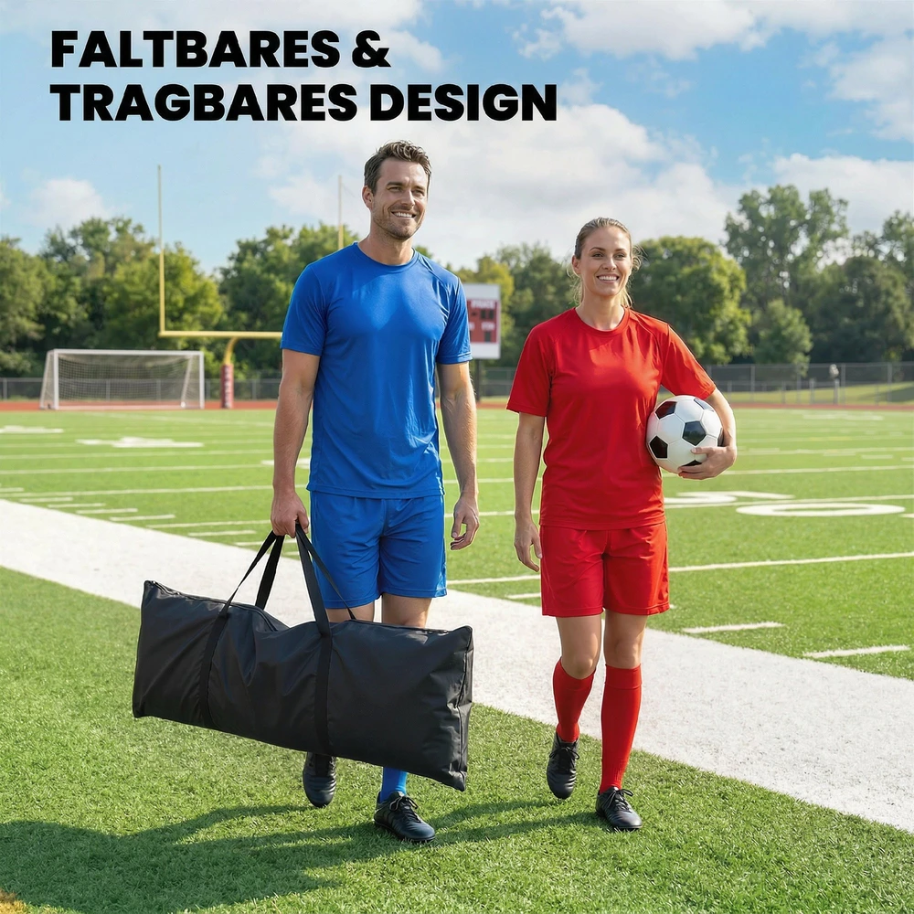 Futbolo atmušimo tinklas, dvipusis, juodas, 200 × 94 × 122/52 cm