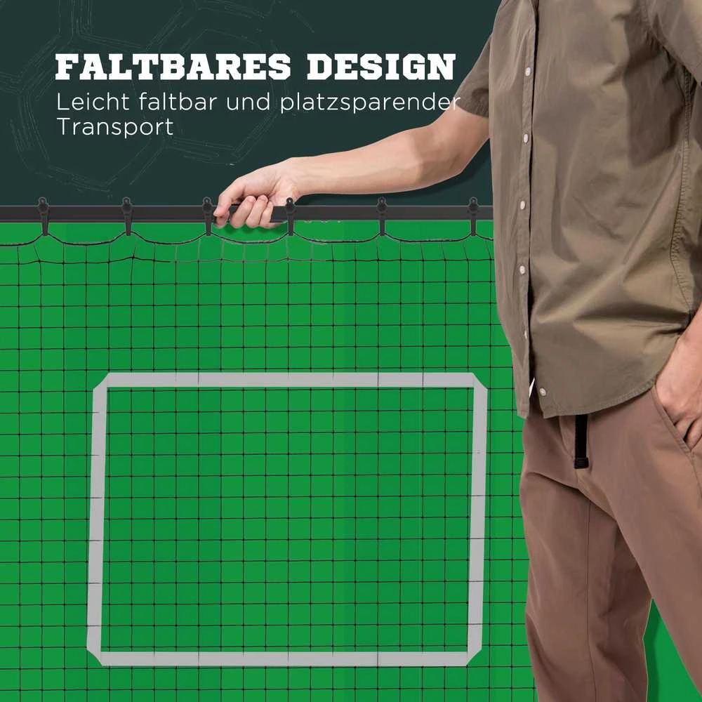 HOMCOM futbolo atšokimo sienelė, sulankstomi futbolo vartai, atšokimo tinklelis su 4 reguliuojamais kampais, 123 x 73 x 178,5 cm, juoda