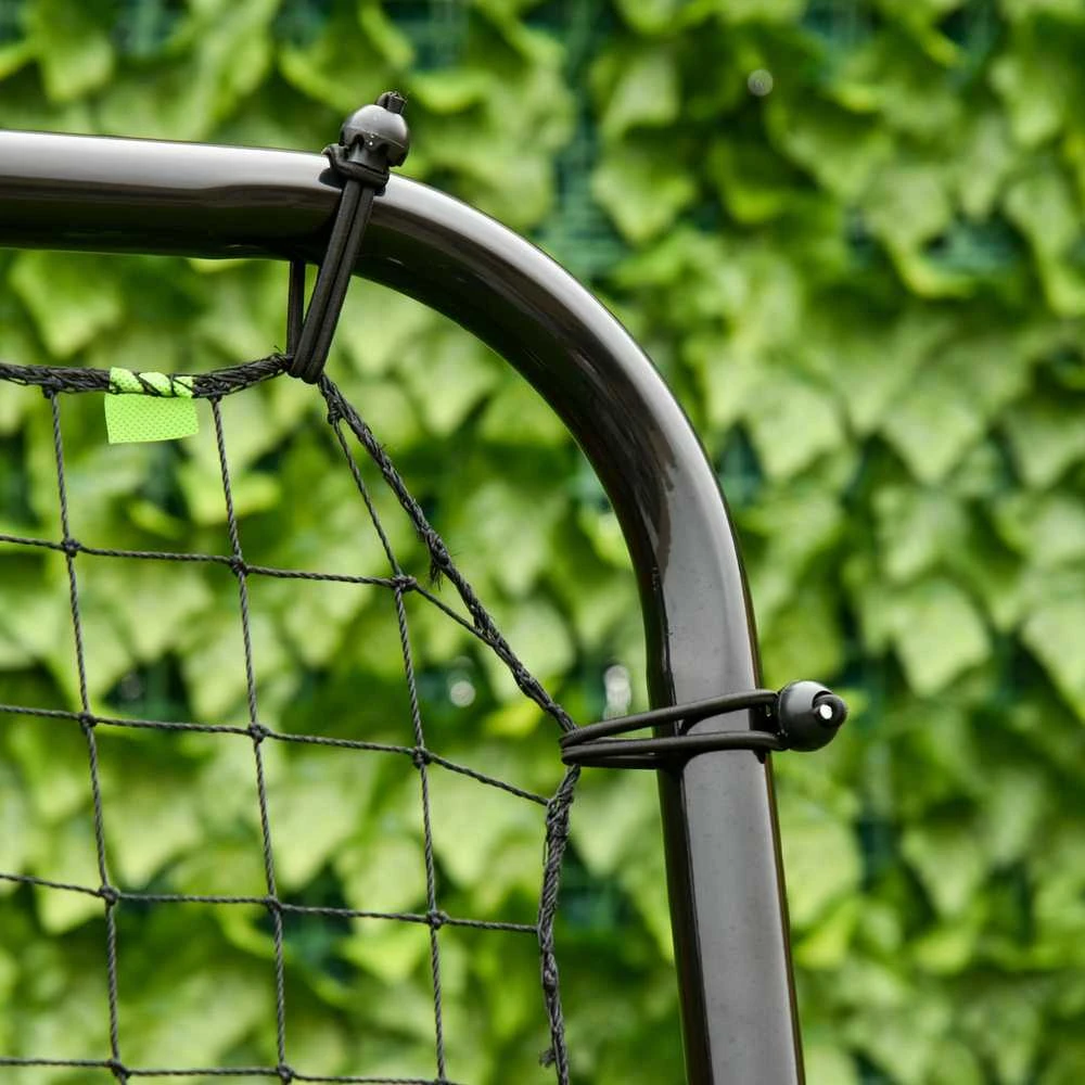 HOMCOM futbolo atšokimo sienelė, sulankstomi futbolo vartai, atšokimo tinklelis su 4 reguliuojamais kampais, 123 x 73 x 178,5 cm, juoda