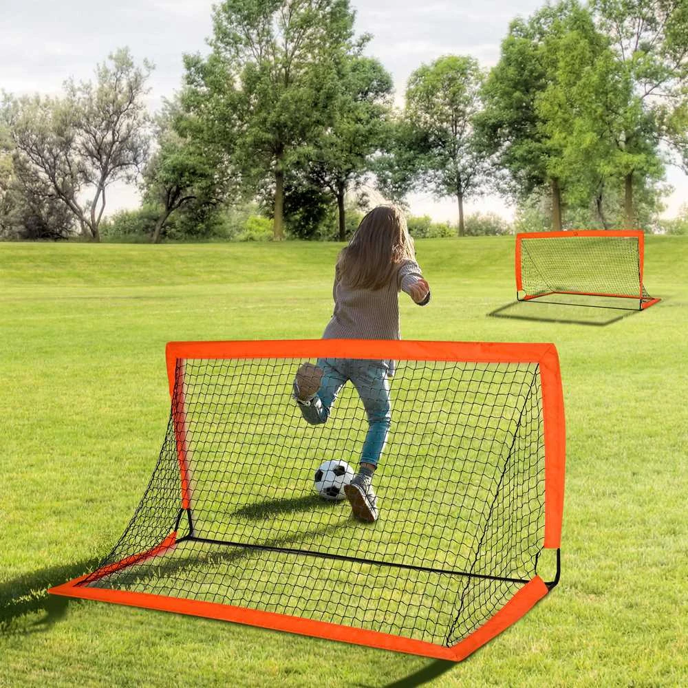 HOMCOM futbolo vartai, futbolo tinklas, 2 mini vartų rinkinys, sulankstomi, metalas, Oksfordo audinys, vaikams, lauko, oranžiniai, 183 x 90 x 90 cm