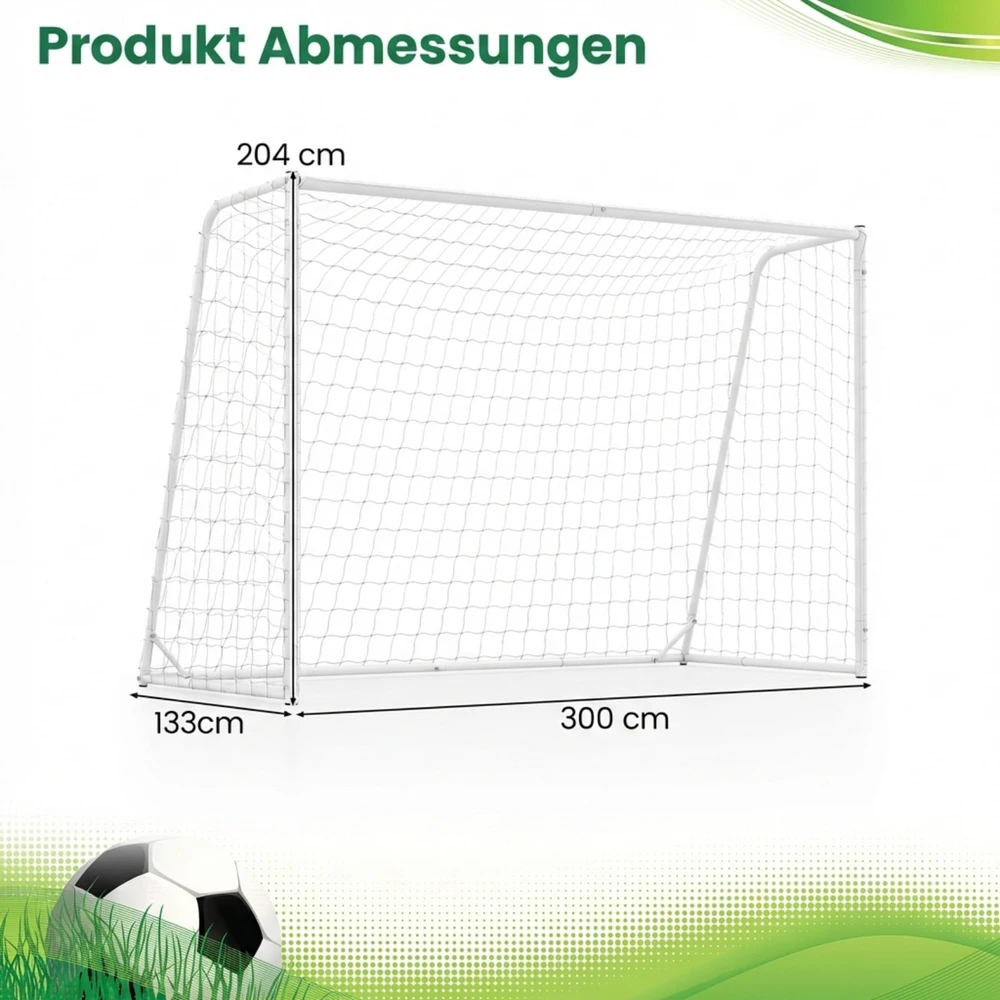 Futbolo vartai 300 x 133 x 204 cm