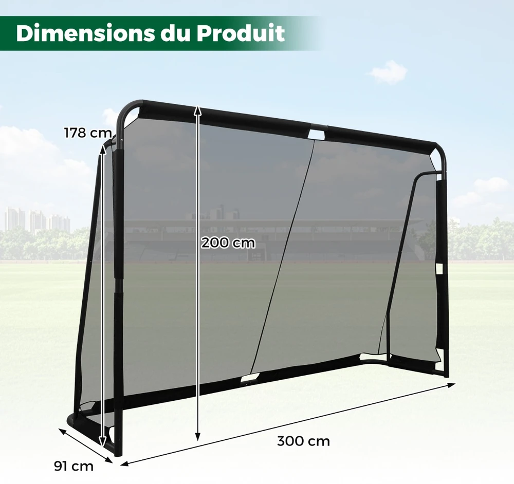 Futbolo vartai 300 x 200 cm