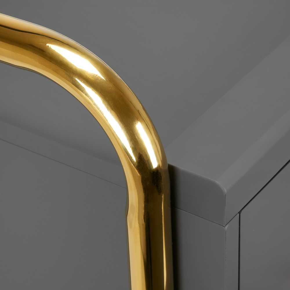 Activeshop Kosmetologinis vežimėlis GABBIANO HAIRDRESSER HELPER SOLO MODEL GOLD Pilkas