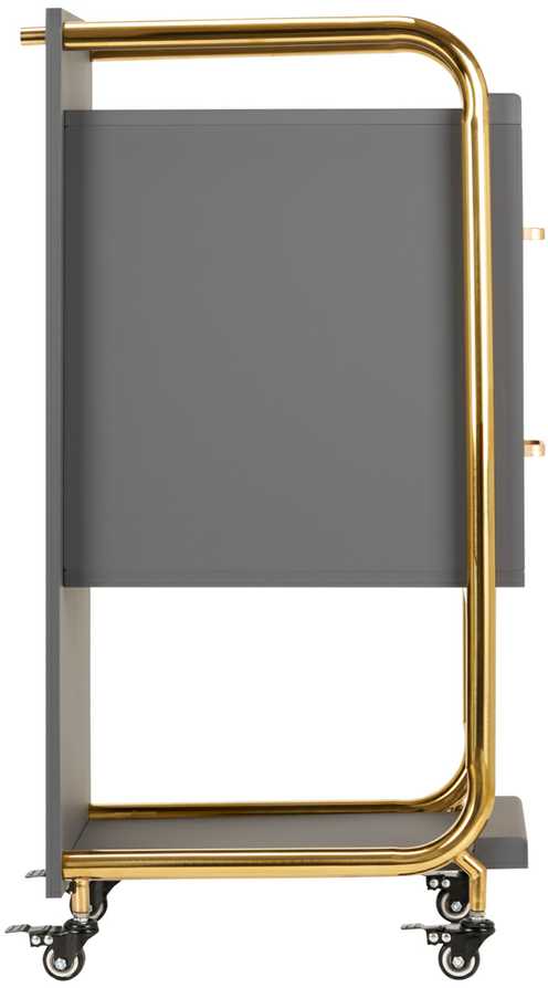 Activeshop Kosmetologinis vežimėlis GABBIANO HAIRDRESSER HELPER SOLO MODEL GOLD Pilkas