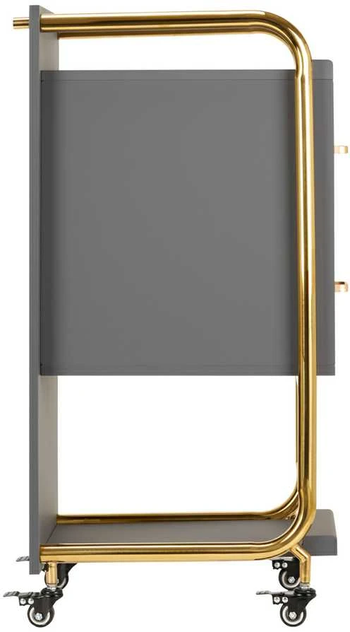 Activeshop Kosmetologinis vežimėlis GABBIANO HAIRDRESSER HELPER SOLO MODEL GOLD Pilkas