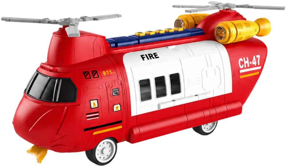 Lean Toys Gaisrinis transportinis lėktuvas 43×16×18 cm 6 vnt.