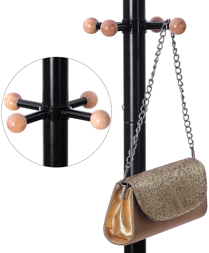 Songmics Juodo metalo skrybėlių stovas