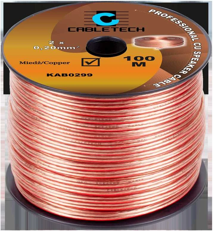 Cabletech kolonėlių laidas 2x0.2mm ritėje 100 metrų