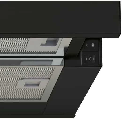 Gartraukis Candy Saldainių gaubtas | CBT60RBG | Teleskopinis | C energijos vartojimo efektyvumo klasė | Plotis 60 cm | 402 m³/h | Mechaninis | LED | Juodas