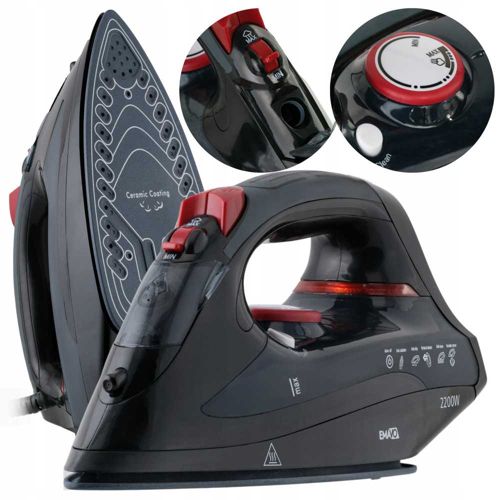 Garinis lygintuvas EMAVO Steam Master 2200 W, keraminis padas