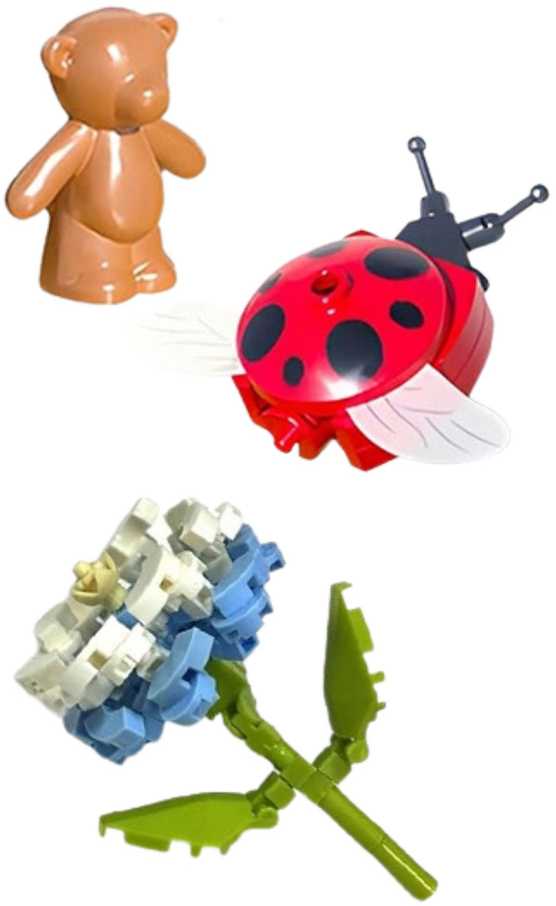 Lean Toys Gėlių Kompozicijos konstruktorius su Boružėlėmis Kupole, 596 vnt.