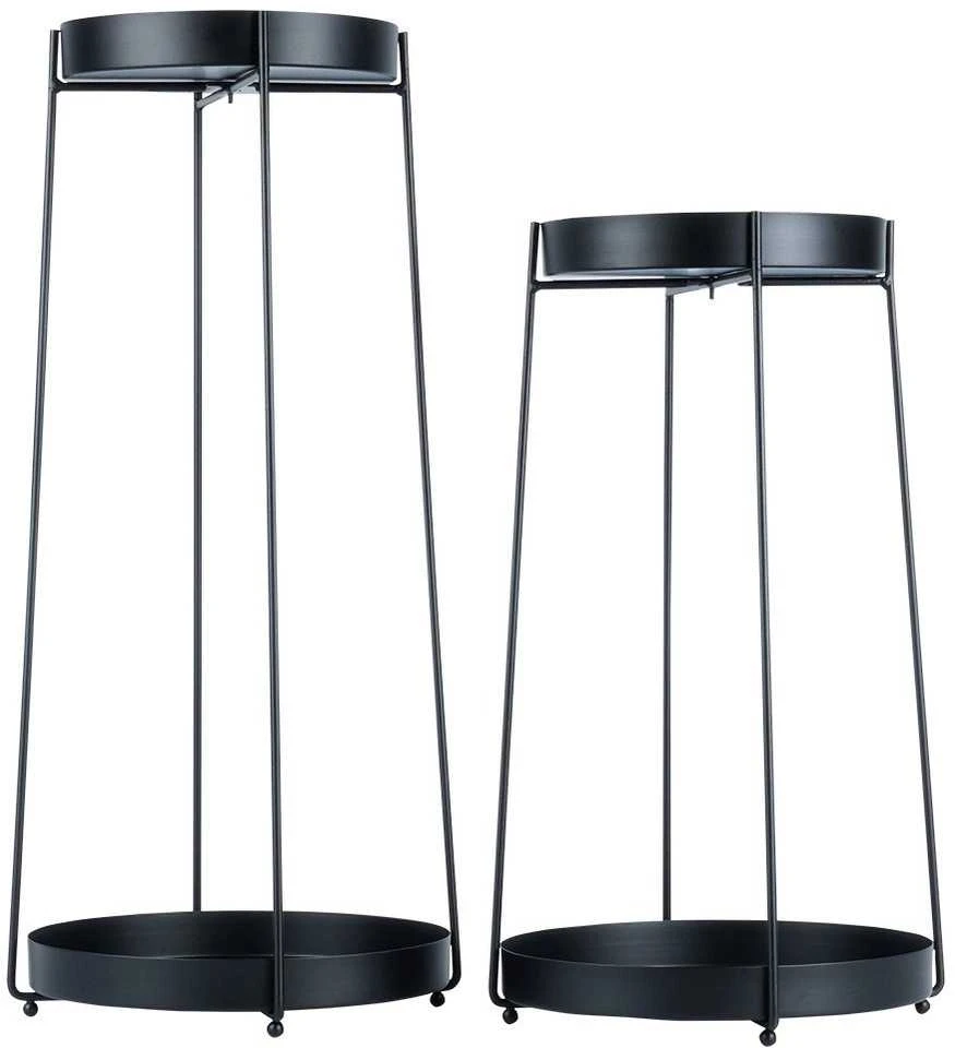 KOOPMAN Trends4You Metalinis gėlių stovas 2-nivelių juodas 46 / 58 cm 2 vnt.