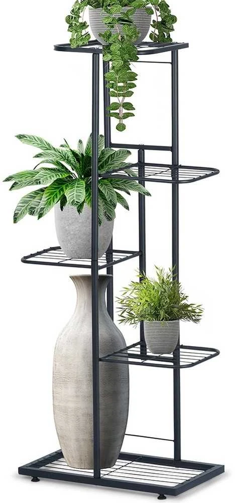 Vilde Juoda metalinis gėlių stovas 5 pakopų 96 cm