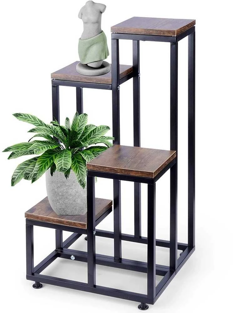 Vilde 4 pakopų metalinis gėlių stovas 69 cm