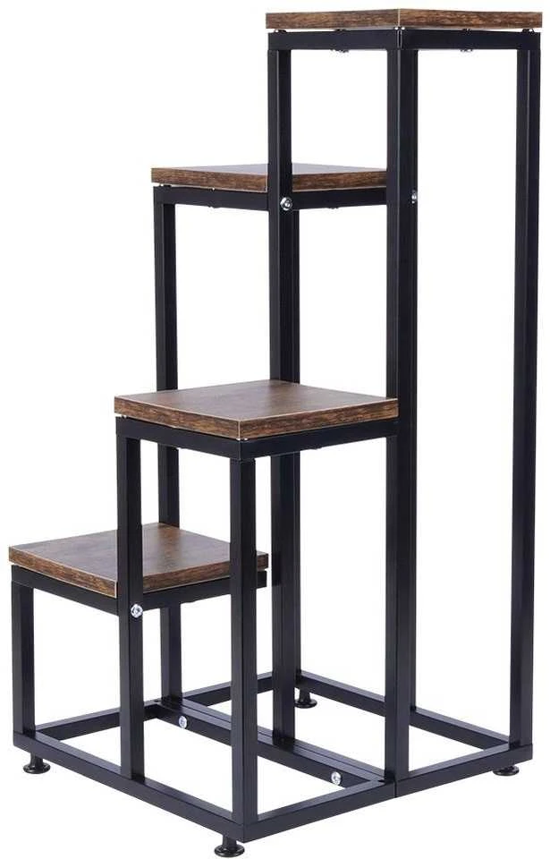 Vilde 4 pakopų metalinis gėlių stovas 69 cm