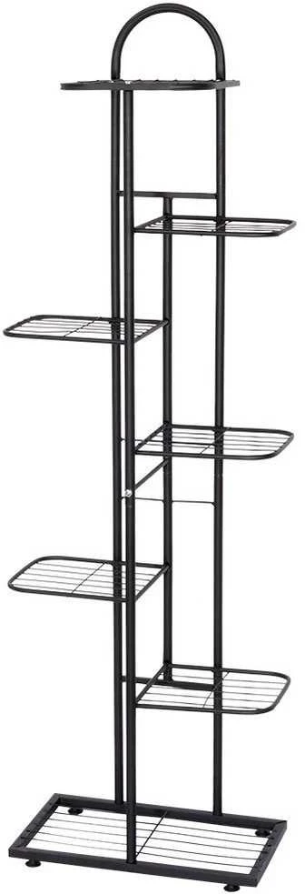 Vilde Juoda metalinis gėlių stovas 7 pakopų 138 cm