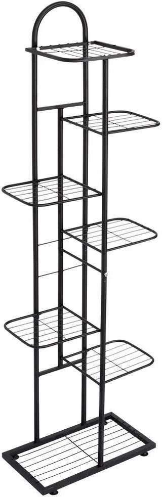 Vilde Juoda metalinis gėlių stovas 7 pakopų 138 cm