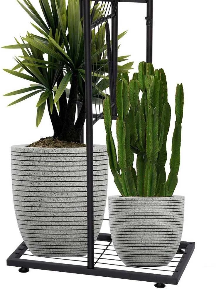 Vilde Juoda metalinis gėlių stovas 7 pakopų 138 cm
