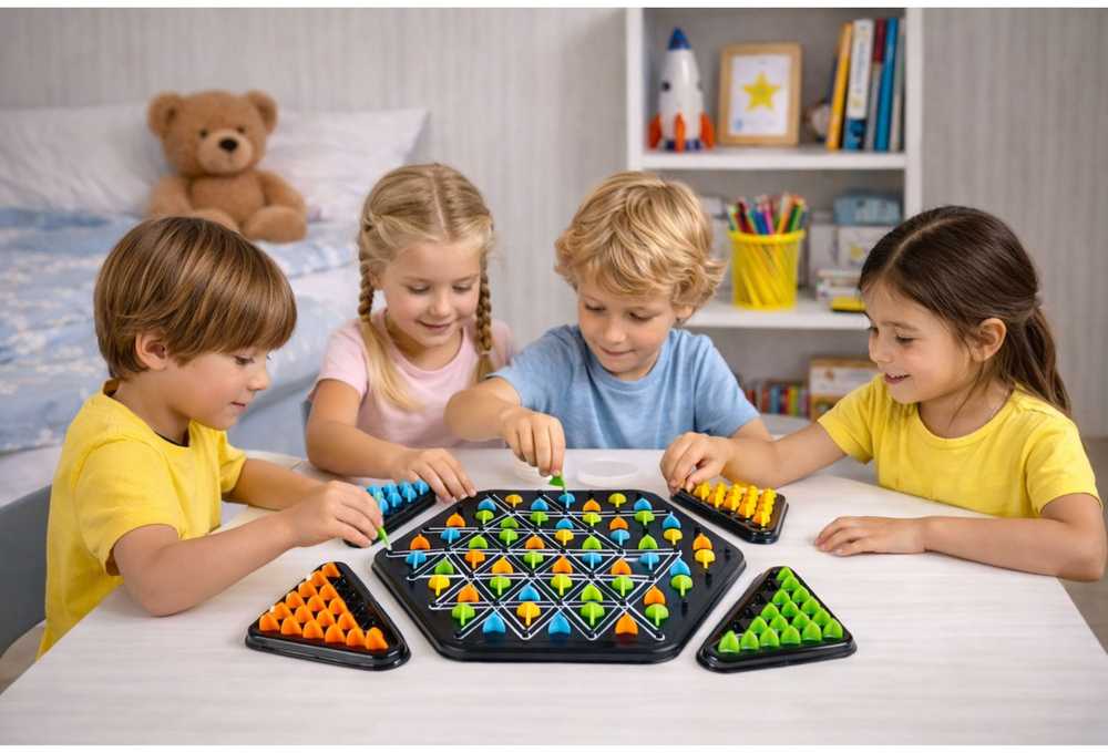 Lean Toys Geometrinis trikampių dėlionės stalo žaidimas