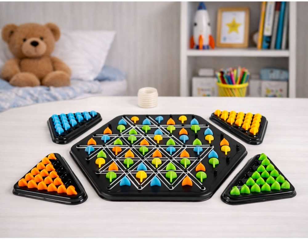 Lean Toys Geometrinis trikampių dėlionės stalo žaidimas