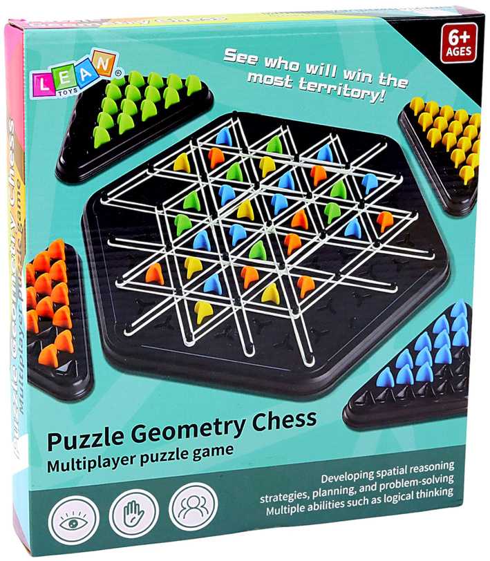 Lean Toys Geometrinis trikampių dėlionės stalo žaidimas
