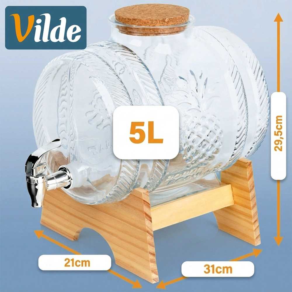 Vilde gėrimų dozatorius 5L su kraniku ir stovu