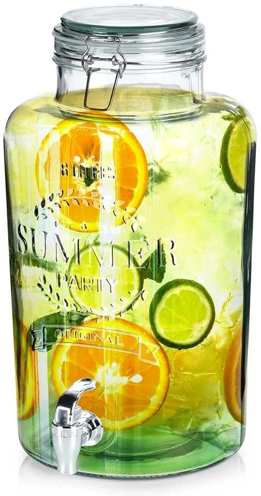 Gėrimų dozatorius su čiaupu Vilde, stiklinis, 8 l