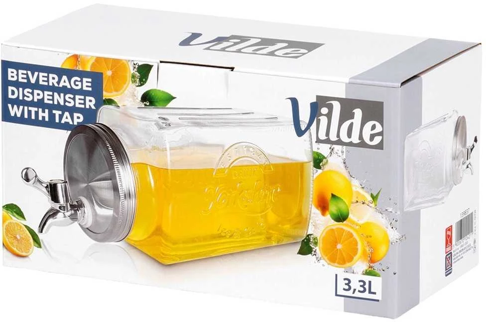 Mplco Gėrimų stiklinis indas su kraneliu 3,3 l