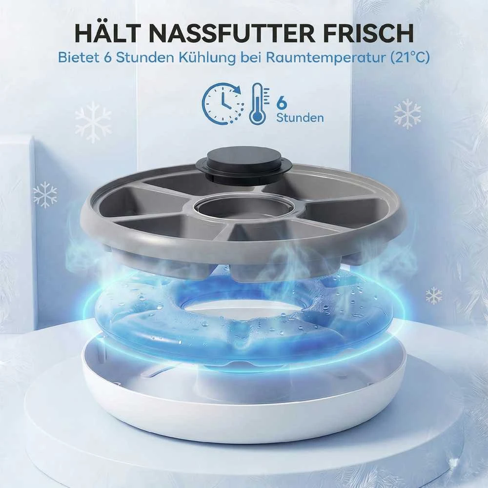 Automatinis maisto dozatorius baltas ir pilkas